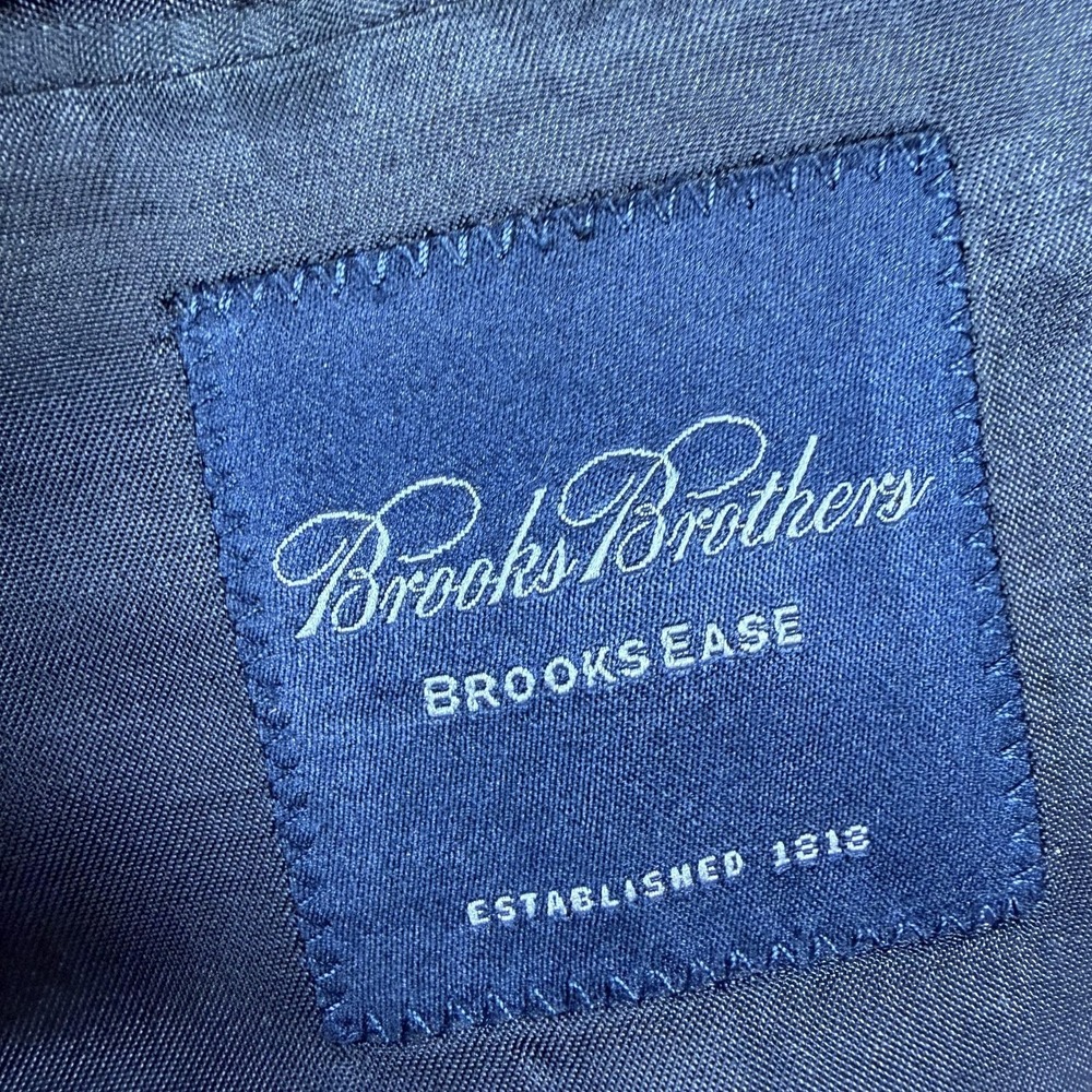 Brooks Brothers Blazer Mens 44L Navy Wool Two Button Gold Buttons Sport Coat - Picture 5 of 14
